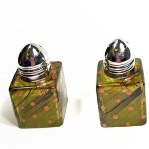 Miniature Hand-Painted Salt & Pepper Shaker Pop Art Polka Dots - Picture 6 of 7